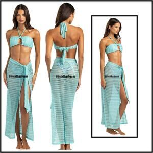 Beach Bunny Camden Wrap Skirt - Frozen SZ M/L $110